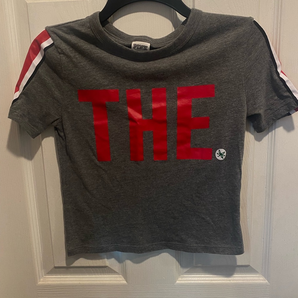 PINK Victoria's Secret Ohio State Buckeyes Cropped T-Shirt